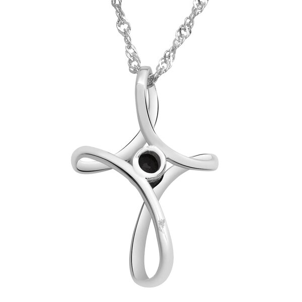 Cross Pendant Infinity Black 925 Silber