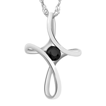 Cross Pendant Infinity Black 925 Silber