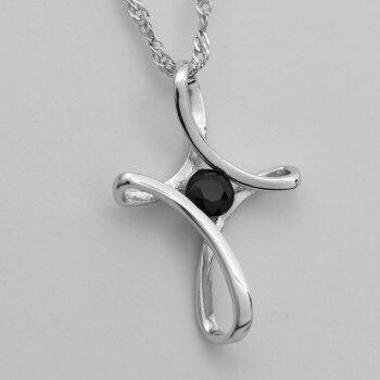 Cross Pendant Infinity Black 925 Silber