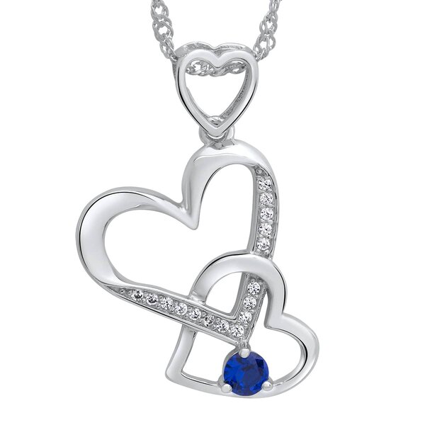 Silver pendant heart royal blue 925 silver