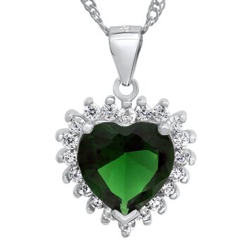 Pendant Ocean Heart Emerald 925 Silver