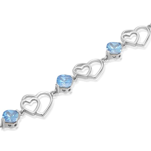 Silver bracelet heart turqouise Aqua 925 silver