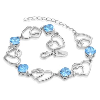 Silver bracelet heart turqouise Aqua 925 silver