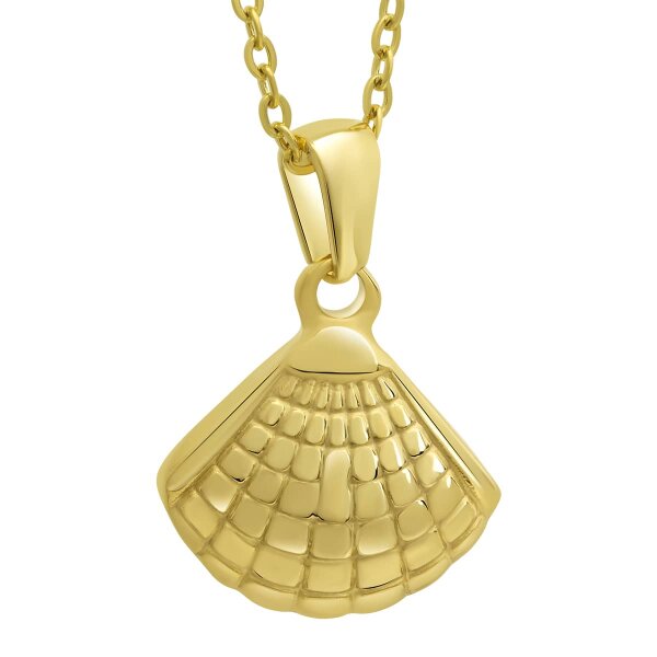 Kette mit Anhnger Seashell goldfarben