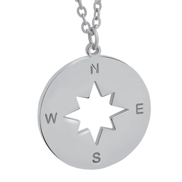 Kette mit Anhnger Compass silberfarben