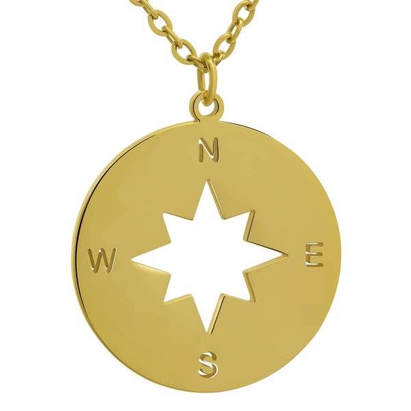 Kette mit Anhnger Compass goldfarben