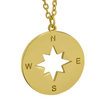 Kette mit Anhnger Compass goldfarben