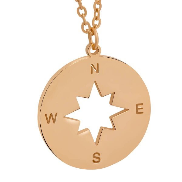 Kette mit Anhänger Compass roségoldfarben