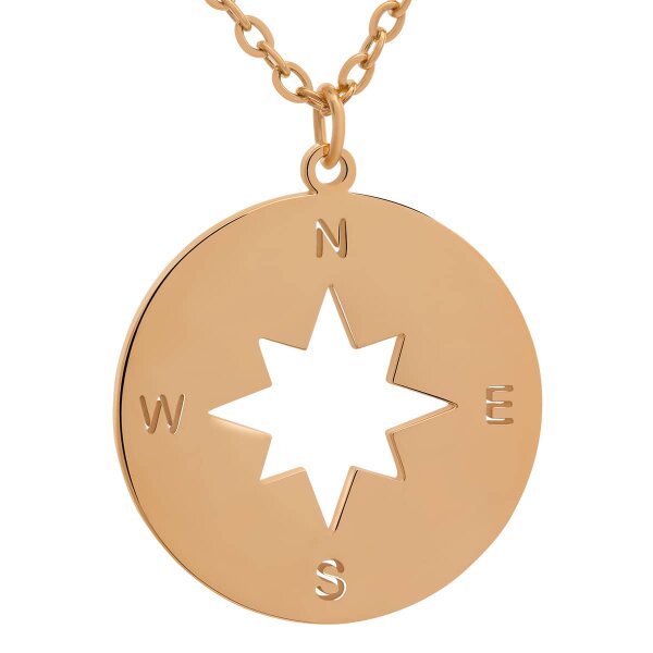 Kette mit Anhänger Compass roségoldfarben
