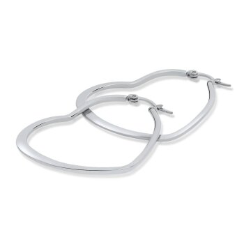 Hoops Heart Crush silvertone X-Large 60mm