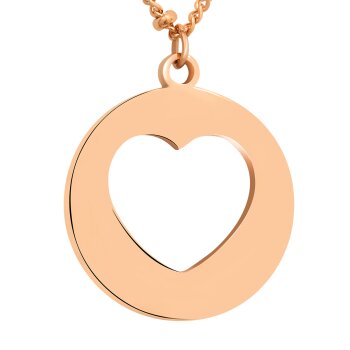 Kette mit Anhänger Herz-LUV roségoldfarben