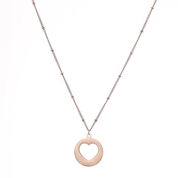 Kette mit Anhänger Herz-LUV roségoldfarben