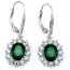 1 Pair of Earrings emerald pave 925 Silver