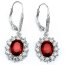 1 Paar Ohrhänger Rubin rot pave 925 Silber
