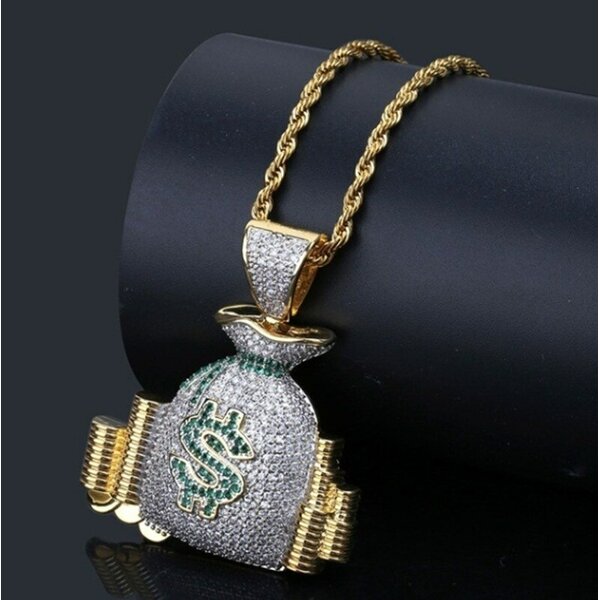 Money Bag Iced out incl. chain