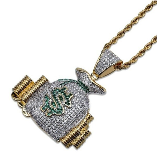 Money Bag Iced out incl. chain