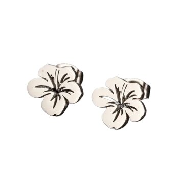 Ohrstecker Hibiskus silberfarben