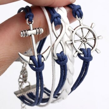 Armband Anker Hamburg blau & wei  im Organza Beutel