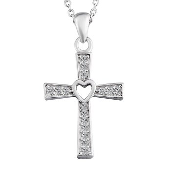 Kreuz Anhänger Glory mit Zirkonia inkl. Figaro...