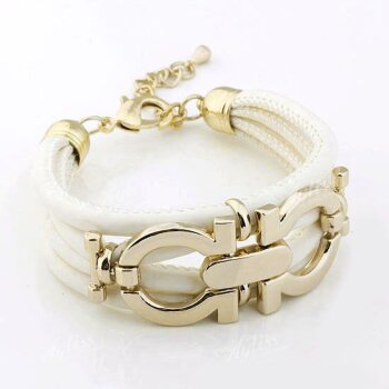 Leder Armband Goldrausch im Organza Beutel