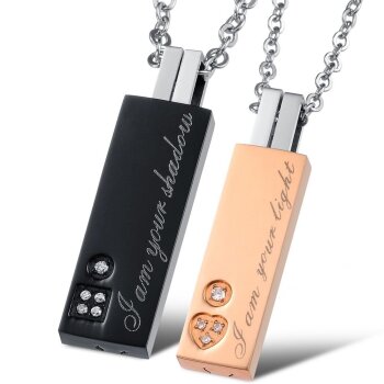Partnerketten Licht & Schatten 316 L Edelstahl inkl....