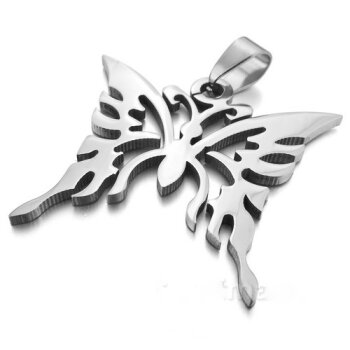 Schmetterlings Anhänger EDELSTAHL inkl. Kette im Etui