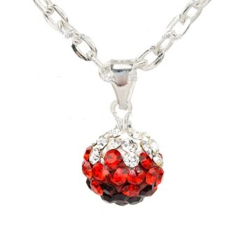 Shamballa Kette rot wei im weien Organza Beutel EDEL