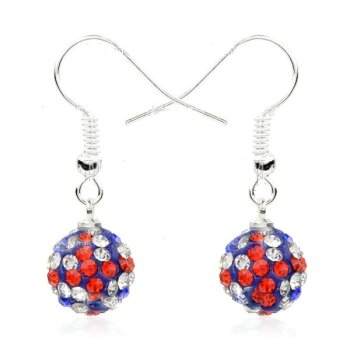 1 Paar Shamballa Strass Ohrhänger Union Jack im weißen...