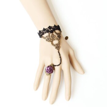 Barock Armband Bella aus Spitze mit Satin Rosen Ring EDEL