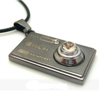 Kamera Anhänger EDELSTAHL mit Strass inkl. Kette im...