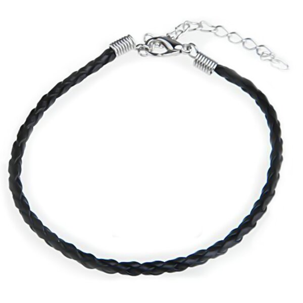 Charms Armband geflochtenes Leder schwarz