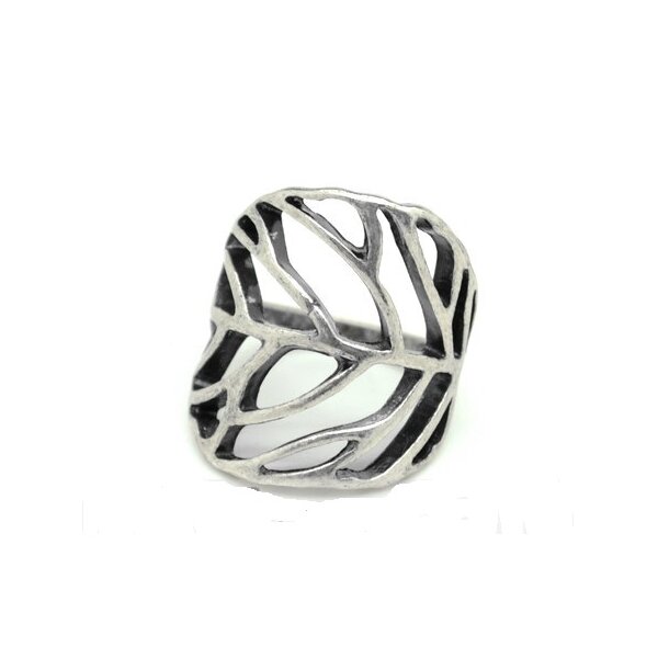 Blatt Ring antik Silber