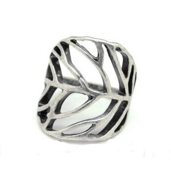 Blatt Ring antik Silber