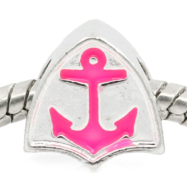 Perle Anker Hot Pink Tibet Silber