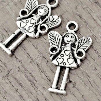 kleine Zauber Elfe mit Herz Tibet Silber